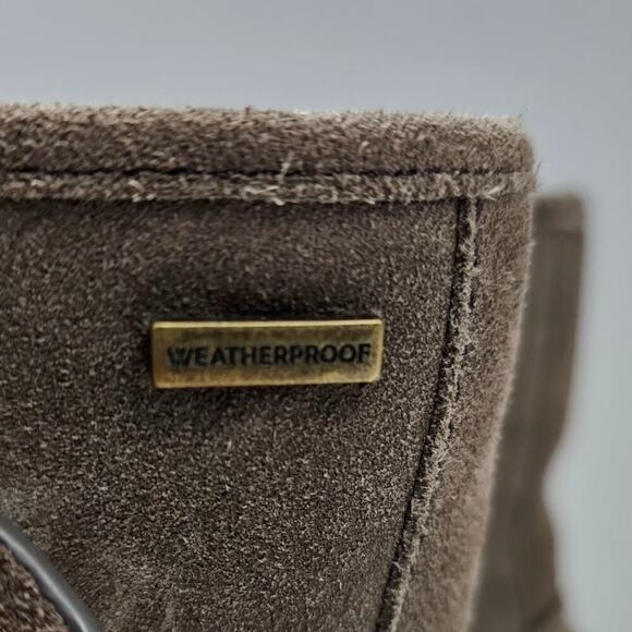 Comfortiva Barron Moto Boot Womens 10 Taupe Suede Leather Weatherproof Biker - Picture 14 of 16